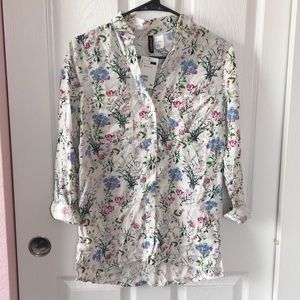 Floral button up long sleeve shirt